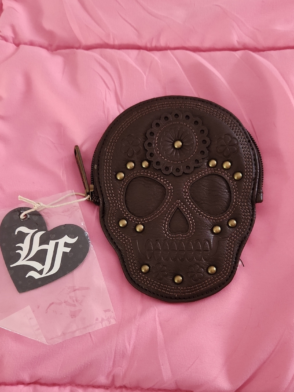 Loungefly Sugar Skull Zipper Coin Wallet - Picture 3 of 9